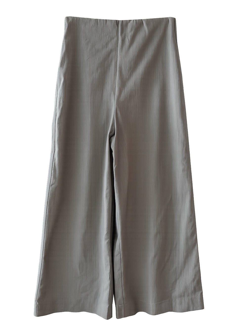 Grey Pinstripe High-Rise Wide Leg Elastic Waist Cropped Pants Like new